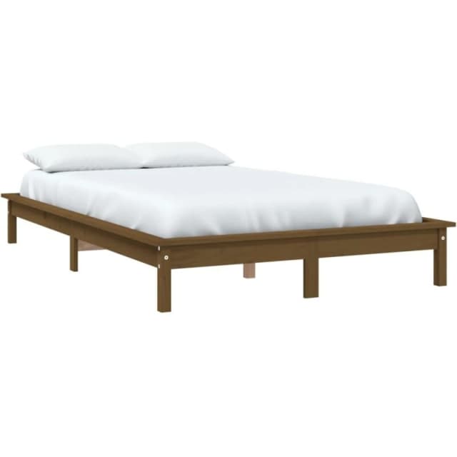 Vidaxl Bed Frame Honey Brown 120X190 Cm Small Double Solid Wood Pine, Brown 820579