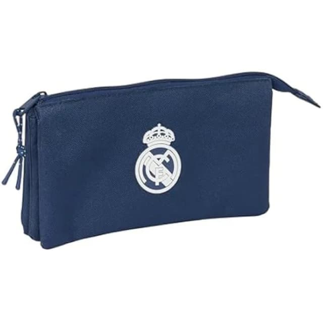Sublime Market Connect Triple Pencil Case - SAFTA - Real Madrid - Child - Synthetic - Comfortable - Blue blue blue