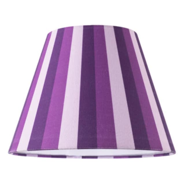 Happy Homewares Multi Purple Tone Striped Linen Coolie Lamp Shade With Cotton Inner