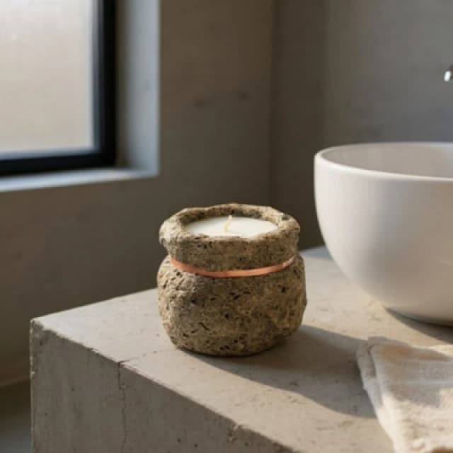 MSL 16CM ROUND CANDLE WITH COPPER