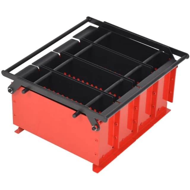 VIDAXL Paper Log Briquette Maker Steel 38x31x18cm Black and Red vidaXL 8718475600404