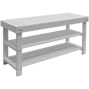 Watsons - slats - Solid Wood 3 Shelf 12 Pair Shoe Storage Rack - White - White