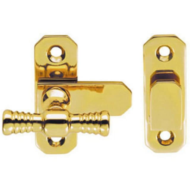 Loops Window T Handle Fastener 57 x 19mm Polished Brass Cabinet Door Lock Metallics unisex