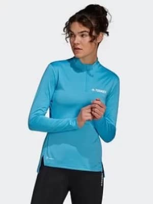 adidas Terrex Multi Half-zip Tee, Blue Size M Women