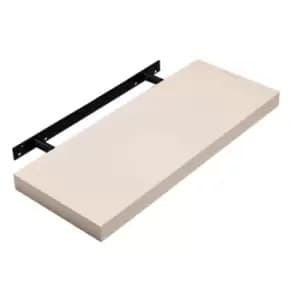 Hudson 60cm wide floating shelf kit, - gloss cream