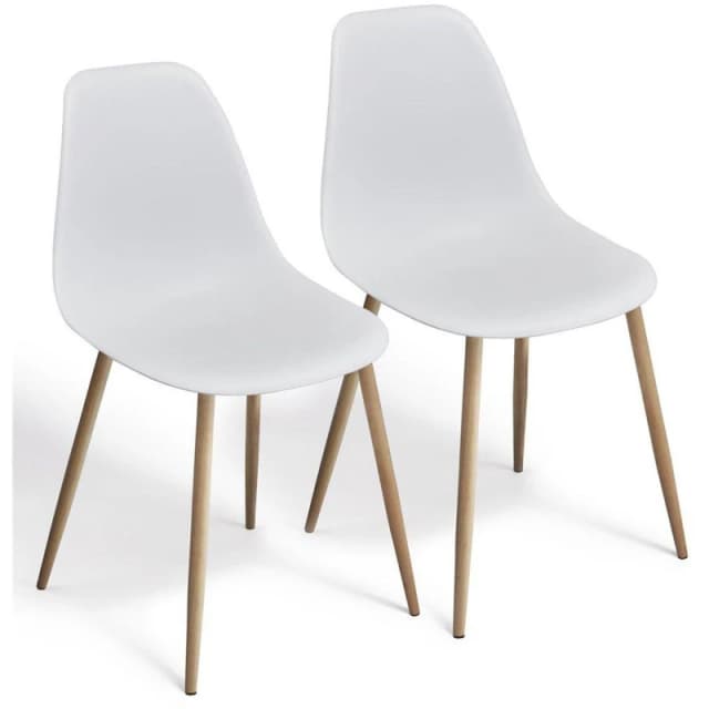 Homelife Homelife Pair of Dining Chairs - White White One Size