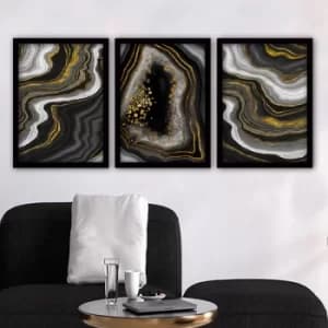 3SC03 Multicolor Decorative Framed Painting (3 Pieces)