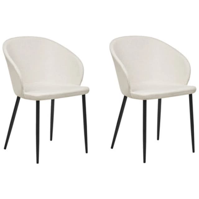 Beliani Set Of 2 Dining Chairs Mason Light Beige