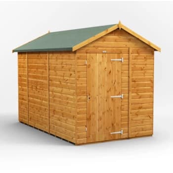 10x6 Power Windowless Apex Garden Shed - Brown