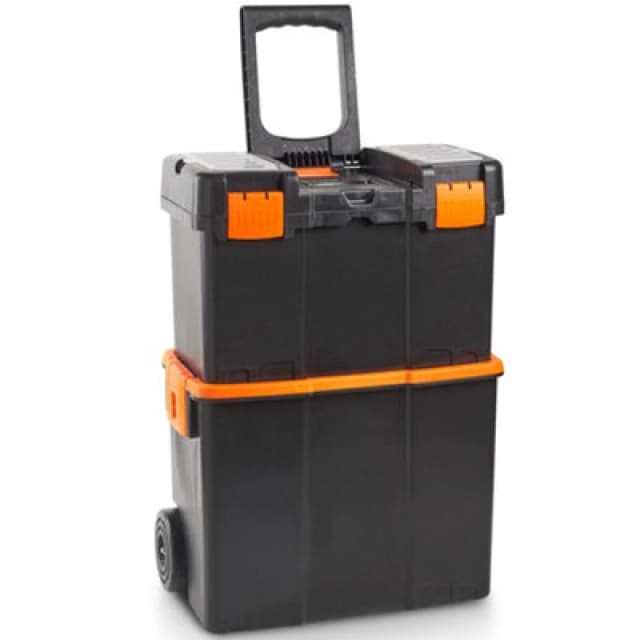Vonhaus Tool Box On Wheels With Stackable Boxes For Easy Organisation, Secure Rolling Tool Box With Lockable Cover