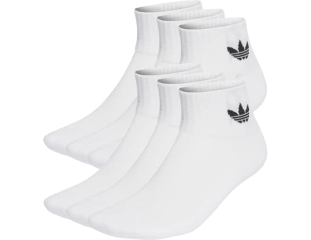 adidas white & Black originals ankle sock 6 pack White/Black UK 8.5-10