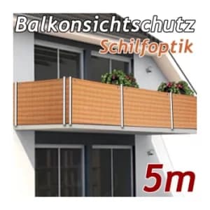 Wind Privacy Protection for Balcony 5m 16ft Stone Look Reed