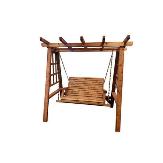 Churnet Valley Garden Furniture Ltd 2 Seat Valley Swing Seat - Min Assembly Required - Set of Cushions Inc in Brown Brown Unisex