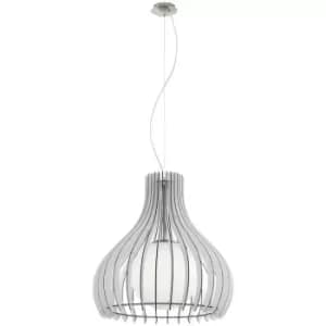 Netlighting Tindori 1 Light Ceiling Pendant Satin Nickel, Glass, E27 - EG96211