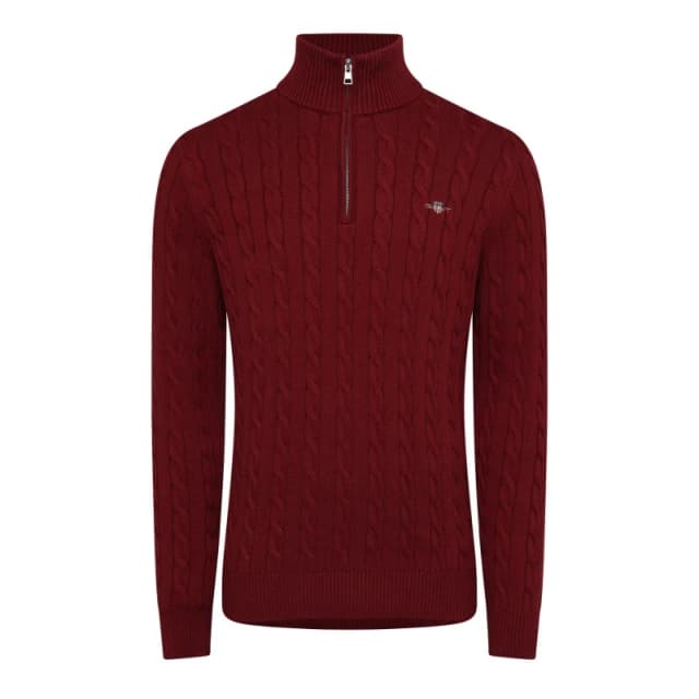 Gant Cotton Cable Half Zip Fleece Red male S