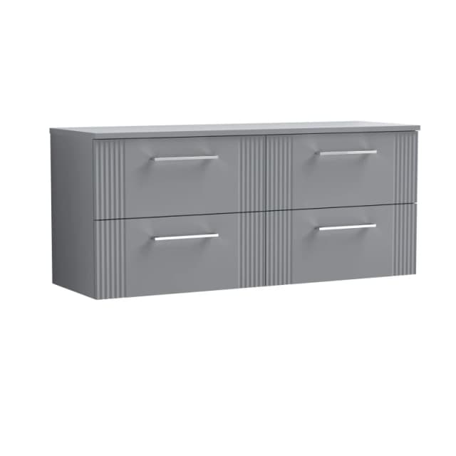 Balterley 4 Drawer Wall Hung Vanity Colour Match Worktop Grey 1200mm Grey