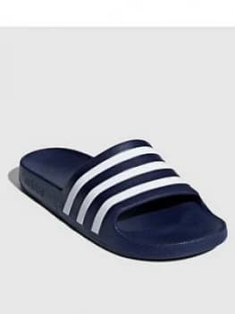 adidas Adilette Aqua Slides - Navy/White, Size 4, Men