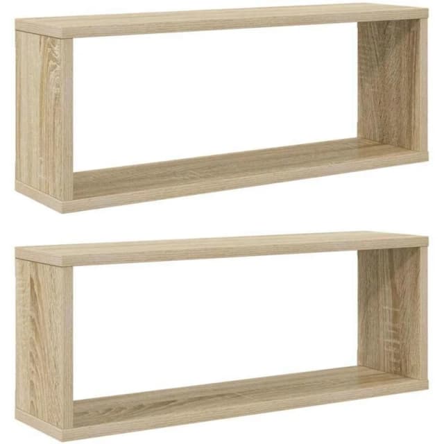 VIDAXL Vidaxl - Wall Cube Shelf 2 pcs Sonoma Oak 60x15x23cm Engineered Wood 8720286595602