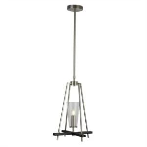 1 Light Pendant Satin Silver, Black, E14