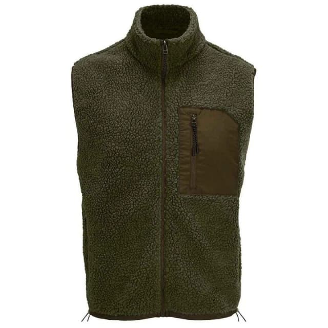 SOL'S Mens Fury Sherpa Body Warmer in Dark Green Size: XS Dark Green Male XS