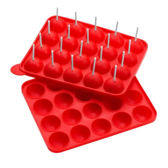 Premier Housewares 20 Mould And 40 Sticks Cake Pop Mould Red