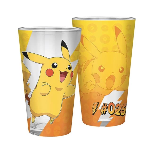 Pokemon Pokmon Large Glass 400ml Pikachu foil - Black One Size