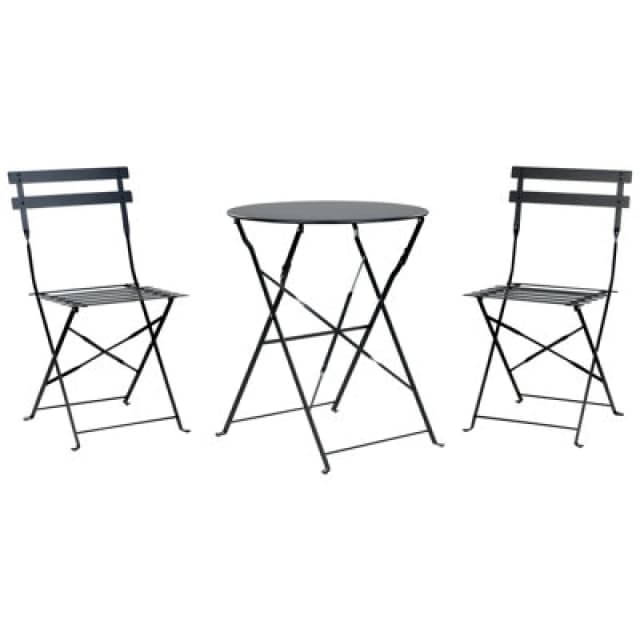 Beliani Bistro Set Folding Fiori Metal Black