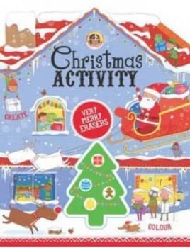 Christmas Activity Sticker Book with Giant and Mini Erasers Paperback