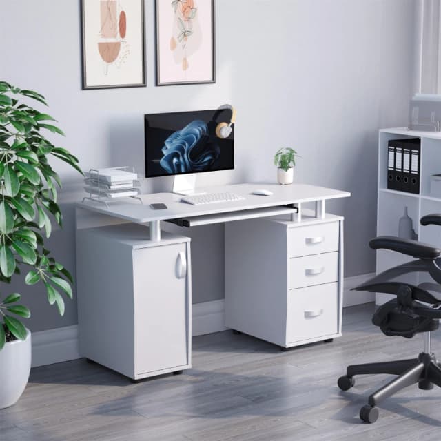 Lassic Vida Designs Otley 3 Drawer Computer Desk White unisex One Size