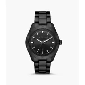 Michael Kors Mens Layton Three-Hand Ip Stainless Steel Watch - Black