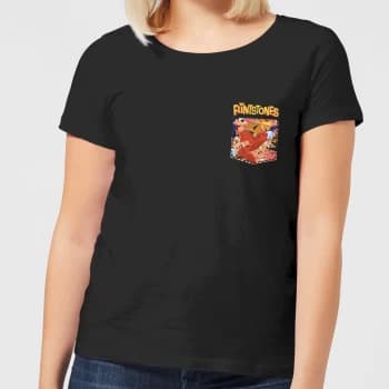 The Flintstones Pocket Pattern Womens T-Shirt - Black - L