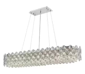Raina 16 Light Chrome Oblong Crystal Light Bar Pendant Ceiling Light