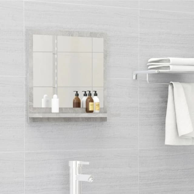 VIDAXL Bathroom Mirror Concrete Grey 40x10.5x37cm Engineered Wood vidaXL 8720286218778