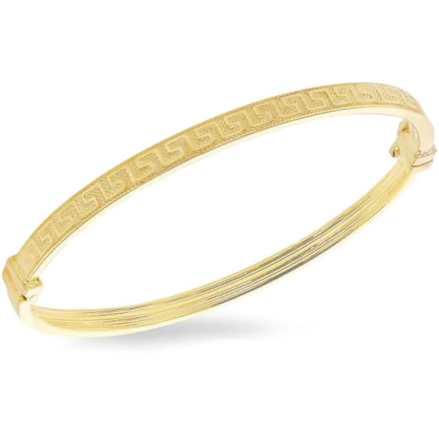 Be You 9ct Gold Greek Key Bangle Yellow Gold female One Size