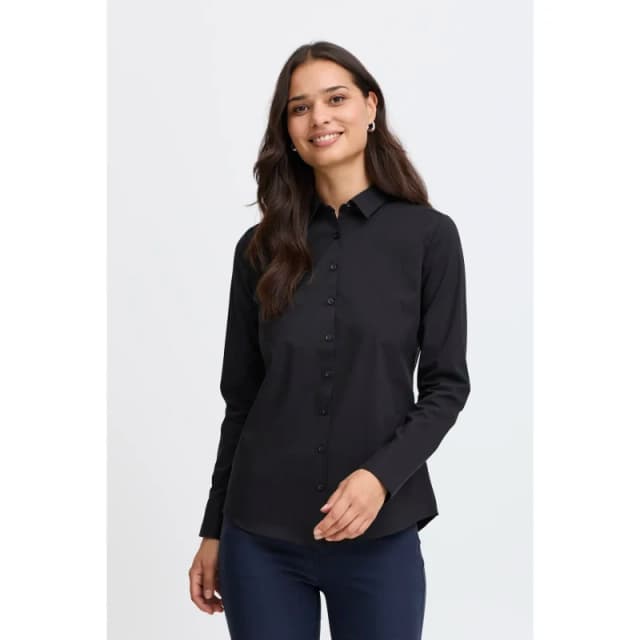 fransa Womens long sleeve shirt fransa Zashirt Noir Female XL