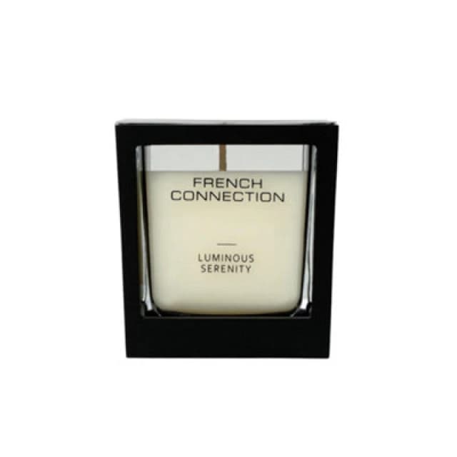 French Connection French Connection Luminous Serenity Candle with Black Wooden Surround Luxury Gift Size: Medium Black Medium Unisex 5056791600146