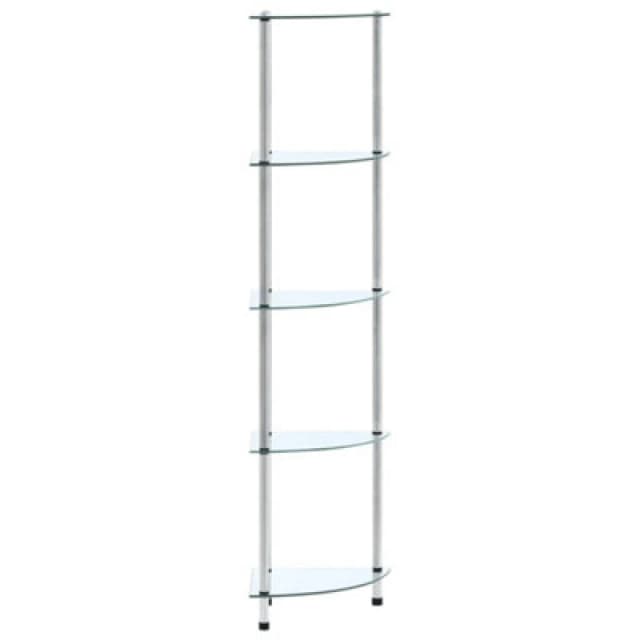 Vidaxl 5-Tier Shelf Transparent 30X30X130 Cm Tempered Glass