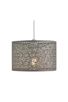 Hawley Moroccan Easy Fit Pendant Metal Circular Shade Soft Grey
