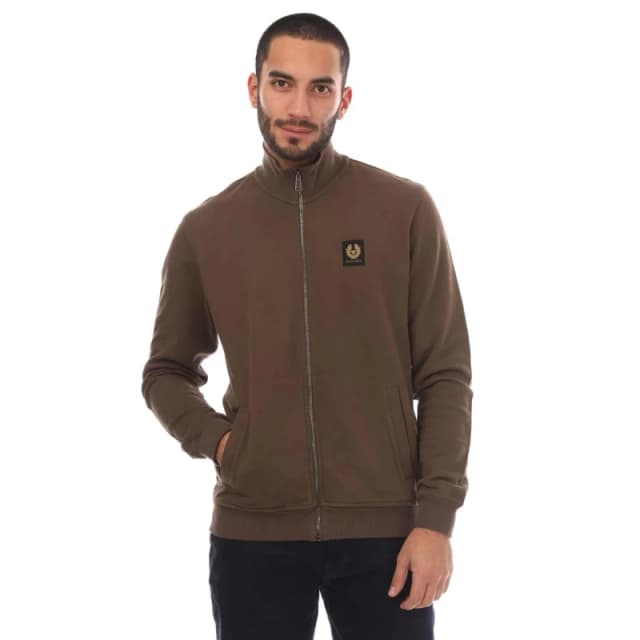 Belstaff Cotton Fleece Full Zip Sweatshirt - Brown Brown S
