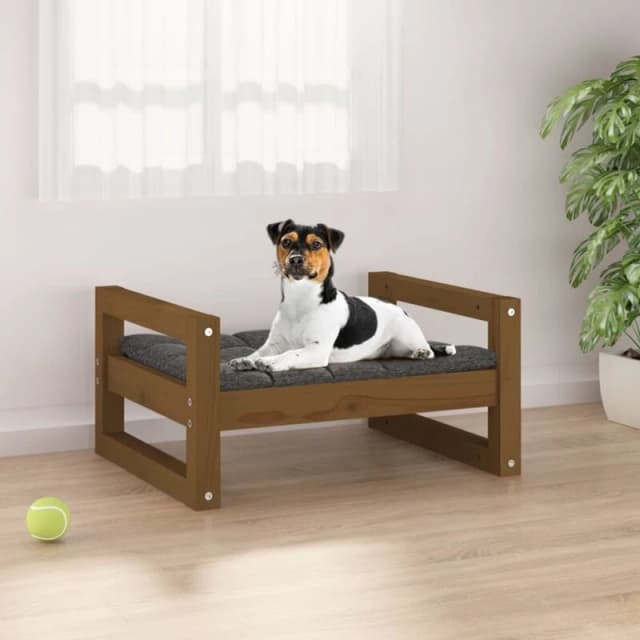 VIDAXL Vidaxl - Dog Bed Honey Brown 55.5x45.5x28cm Solid Pine Wood 8720287140559