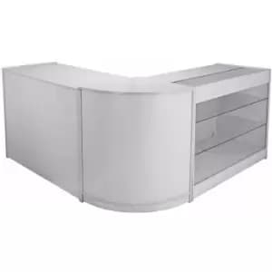 MonsterShop Mars Shop Counters Set & Glass Retail Showcase - Brilliant White
