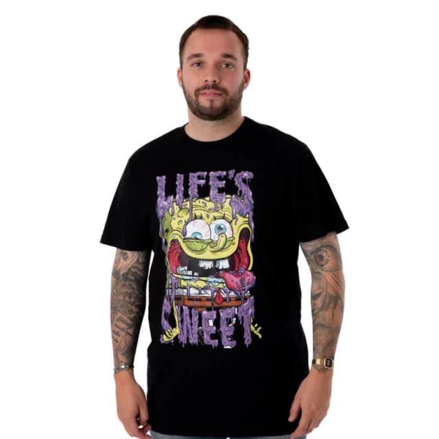 Spongebob Squarepants Short Sleeved T-Shirt Black