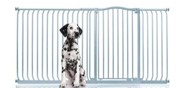 Bettacare Extra Tall Curved Top Dog Gate, 198Cm - 207Cm, Matt Grey, Extra Tall 100Cm In Height, Pressure Fit Pet Gate