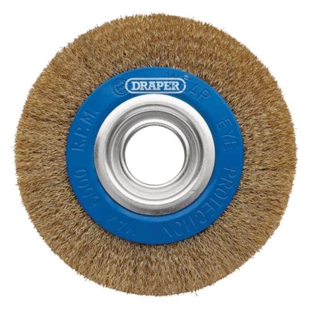 Draper Brassed Steel Bench Grinder Wire Wheel Brush, 150 x 31.75mm 8066
