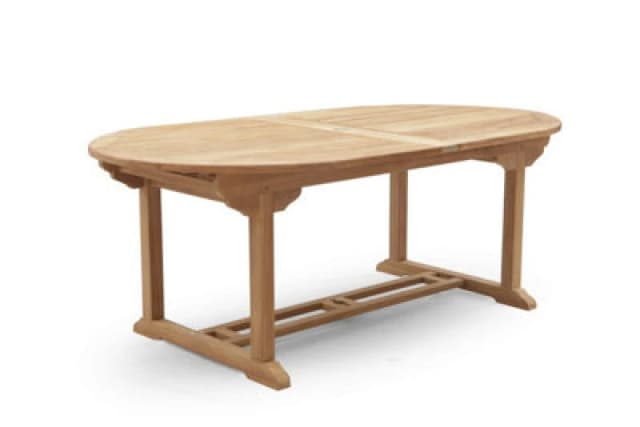 210Cm Oval Extending Wooden Table