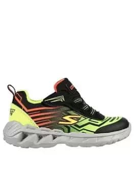 Skechers Mangna-lights Trainer, Black, Size 9 Younger