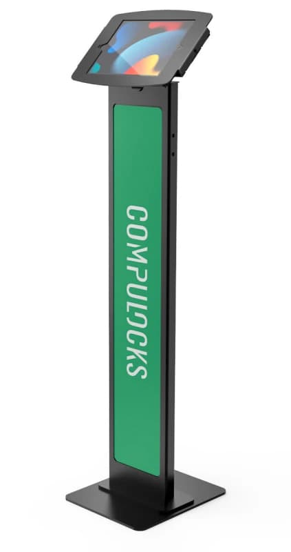 Compulocks Compulocks iPad 10.2" Space Enclosure Brandable Floor Stand Black 140B102IPDSB