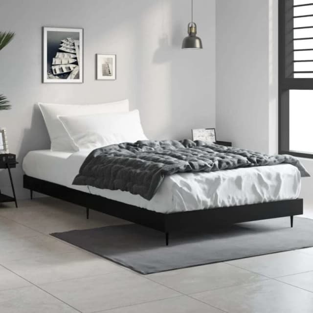 VIDAXL Bed Frame without Mattress Black 90x190cm Single Engineered Wood Vidaxl 8720845797874