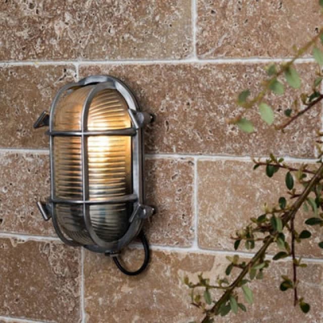 ValueLights ValueLights Bow Oval Bulkhead IP64 Outdoor Garden Wall Light with Warm White Bulb in Silver Silver One Size Unisex 5016529016076