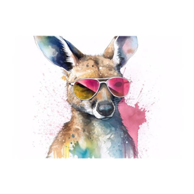 Warren Reed Designer Wallaby In Pink Glasses Chopping Board